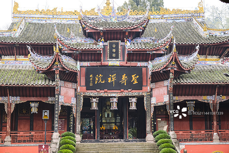 中国重庆市世界文化遗产大足石刻宝顶圣寿寺图片素材