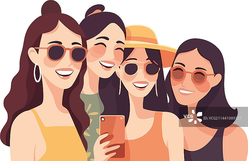 穿着夏装的年轻女性图片素材