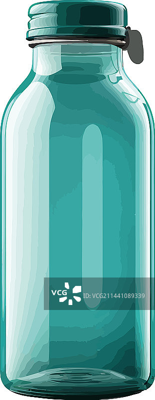 透明玻璃瓶装新鲜饮用水图片素材