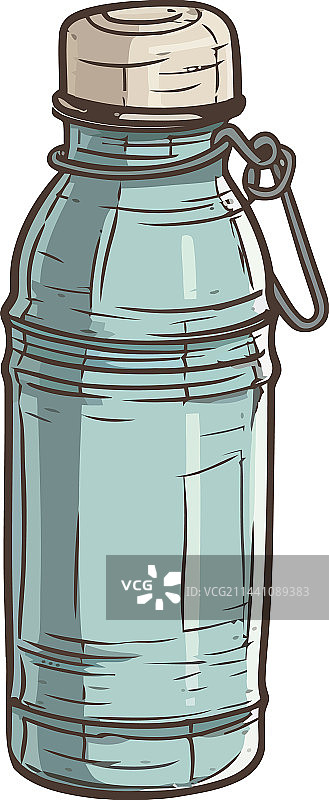 塑料瓶装新鲜蓝色的水图片素材