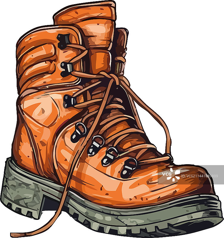 旧皮革登山靴图片素材