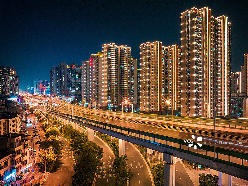 中国福建龙岩城市夜景图片素材