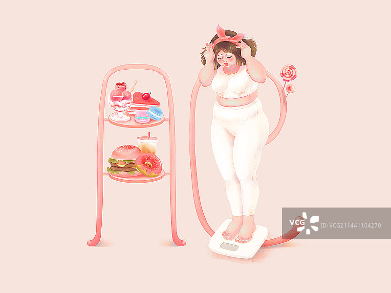 不健康高热量饮食习惯导致肥胖图片素材