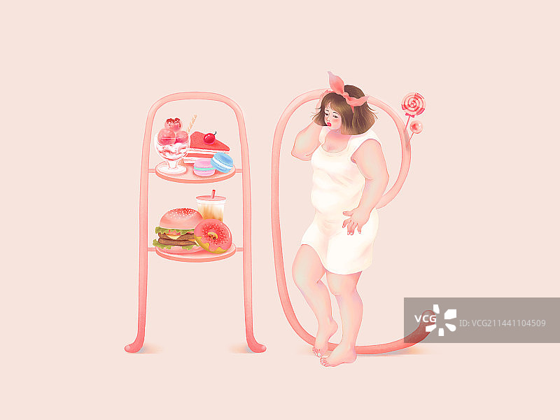 不健康高热量饮食习惯导致肥胖图片素材
