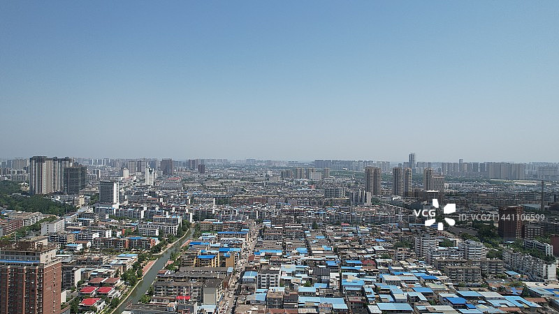 安徽阜阳颍州区老城区航拍，The old town of Fuyang, Anhui ,China图片素材