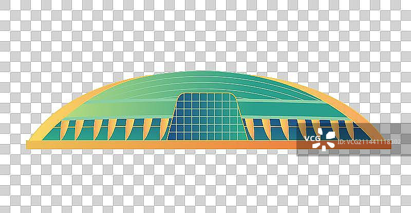 澳门中国风复古地标澳门体育馆旅游矢量插画建筑图片素材