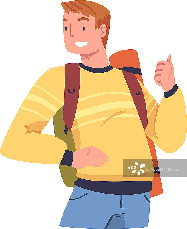 从事本地旅游的年轻男人角色图片素材