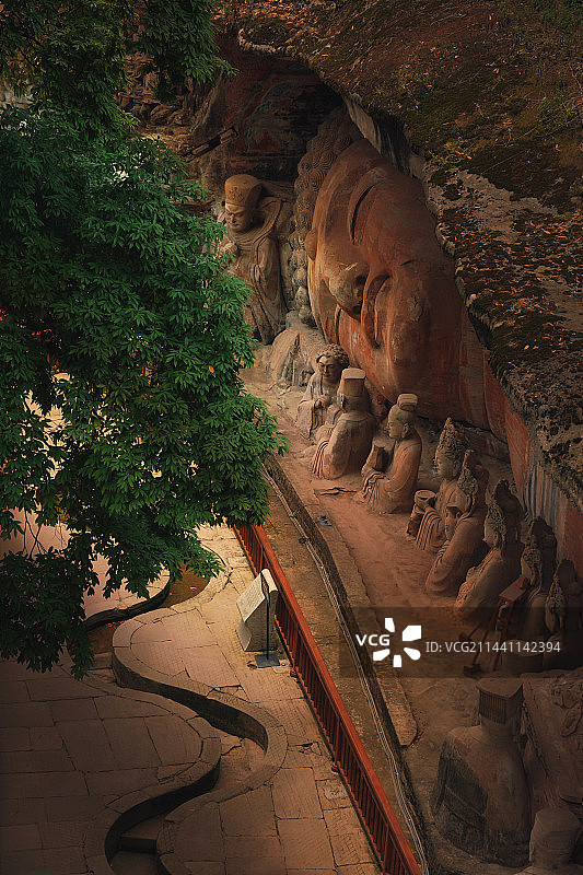 大足石刻宝顶山释迦涅槃圣迹图图片素材