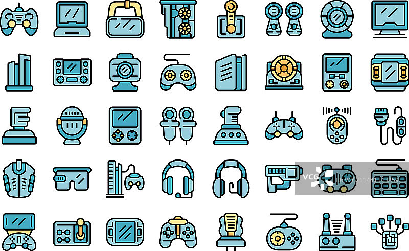 游戏配件图标扁平化设计图片素材