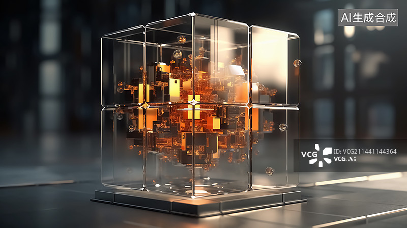 【AI数字艺术】立方体三维插画图片素材