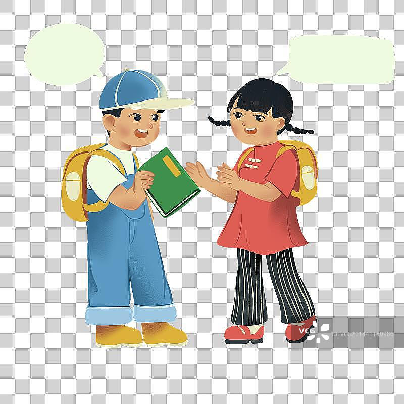 对话的小学生图片素材