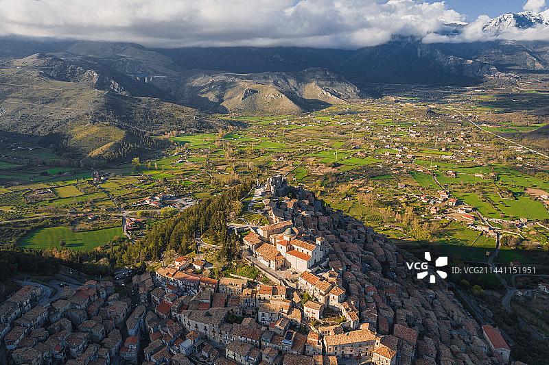 意大利南部山城莫拉诺卡拉布罗航拍图片素材