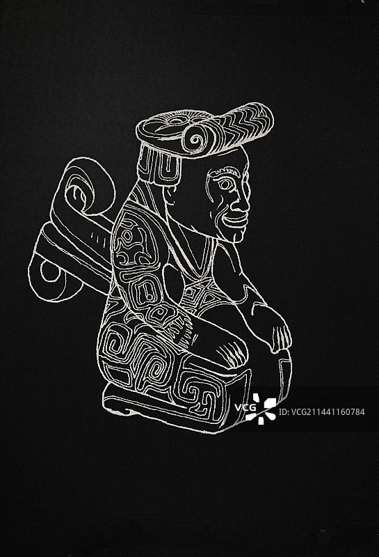 中国商代青铜器纹饰，动物造型，简笔画图片素材