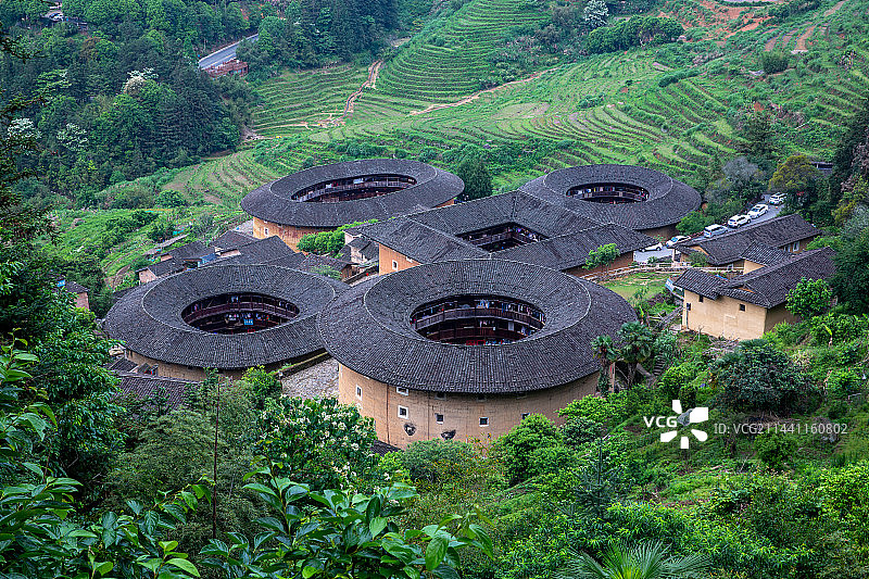 漳州南靖田螺坑土楼风光图片素材