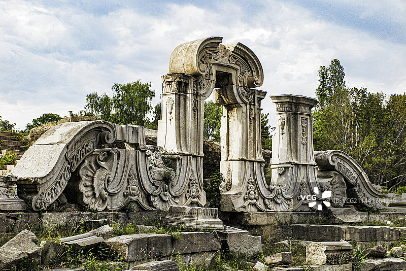 中国北京圆明园遗址公园西洋楼遗址，断壁残垣，谐奇趣、大水法、方外观、海晏堂图片素材