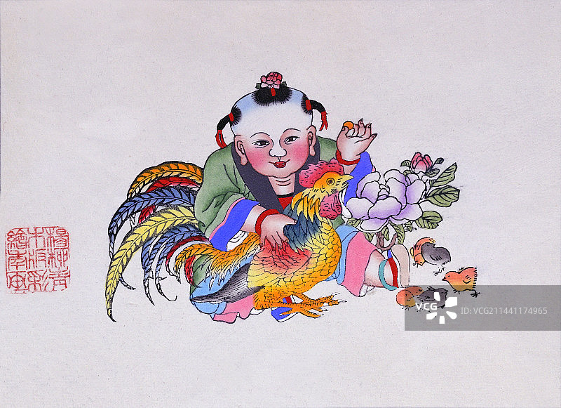 中国非物质文化遗产——《杨柳青木版彩绘年画》图片素材