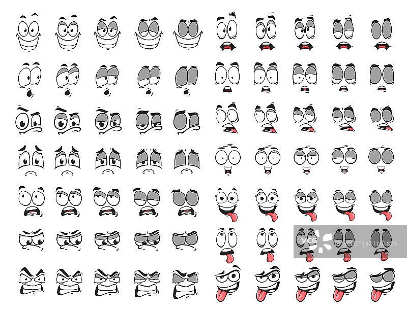 卡通眨眼表情符号动画图片素材