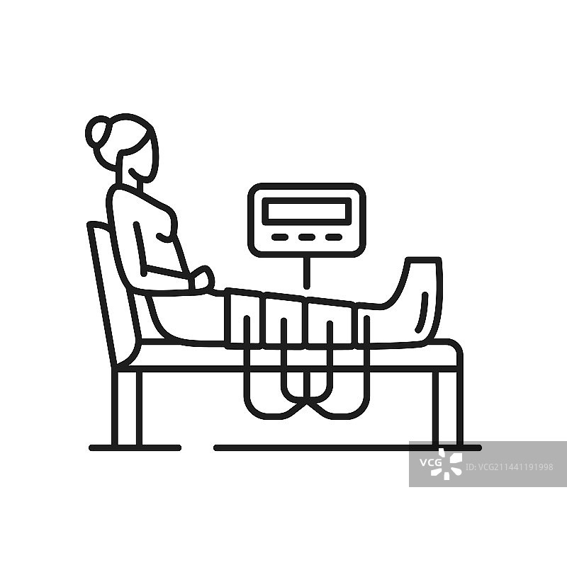 腿部静脉超声波检查隔离轮廓图标图片素材