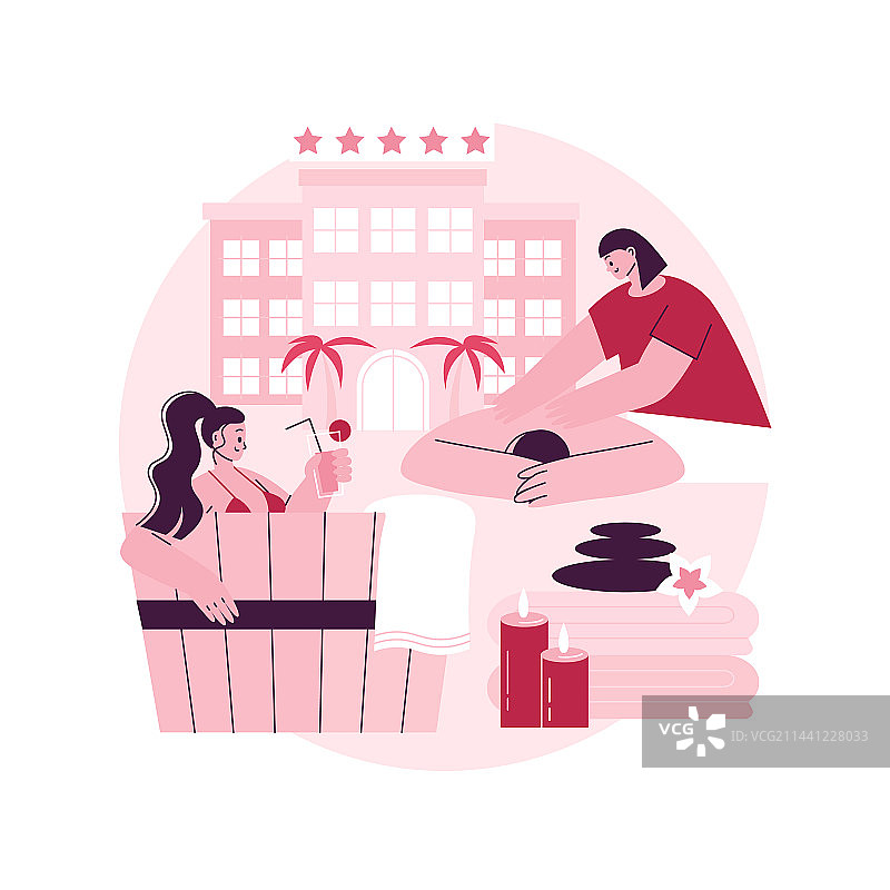 健康水疗酒店抽象概念图片素材