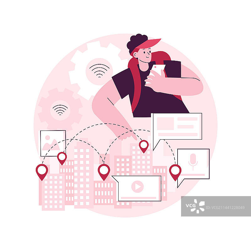 智能目的地项目抽象概念图片素材