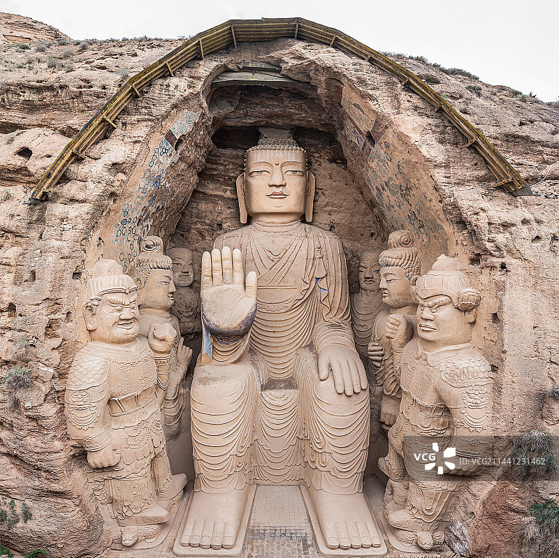 中国石窟鼻祖-天梯山石窟图片素材