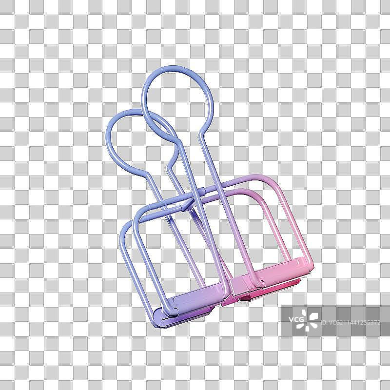 3D立体渐变色金属票夹免抠元素图片素材