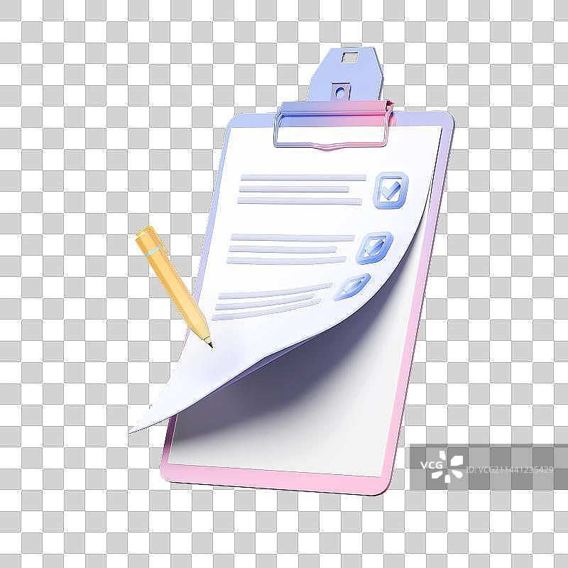 3D有文字和选项的纸质文件免抠元素图片素材