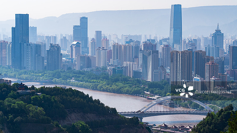 甘肃兰州城关区夏季清晨风景图片素材