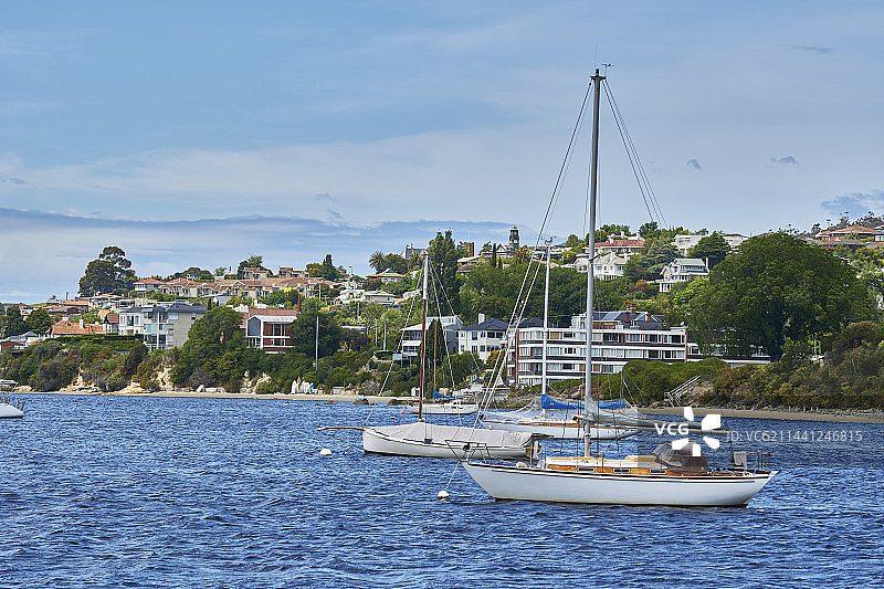 澳大利亚霍巴特港口帆船图片素材