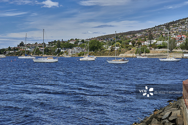 澳大利亚霍巴特港口帆船图片素材