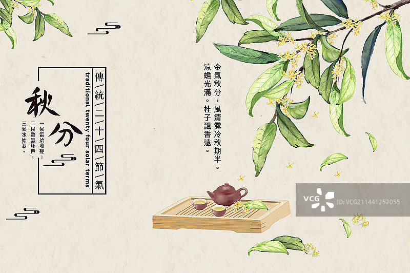 秋分,桂花,二十四节气图片素材