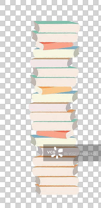 手绘书堆教育主题插画图片素材