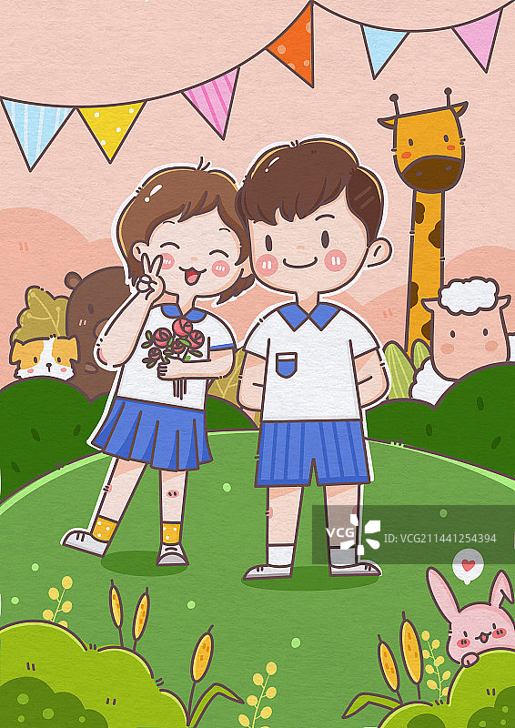 儿童节幼儿动物可爱插画图片素材