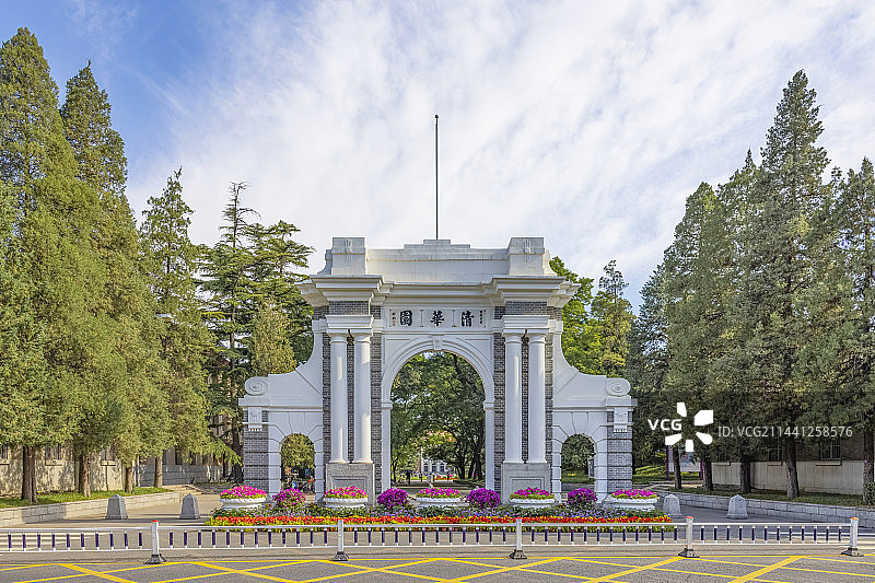 清华大学二校门图片素材