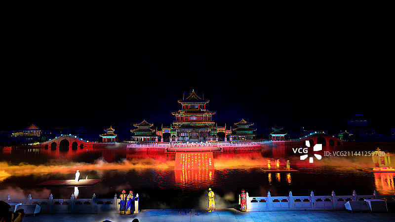 浙江东阳横店火烧圆明园大型实景演出图片素材