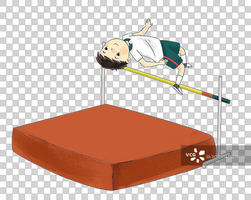 一个跳高的男学生图片素材