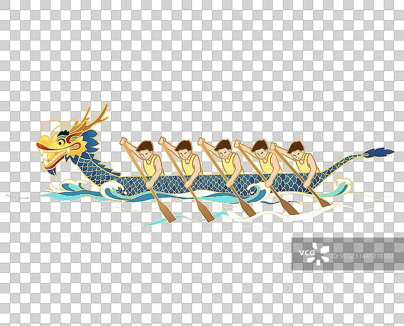 中国传统中国龙舟端午节插画元素图片素材