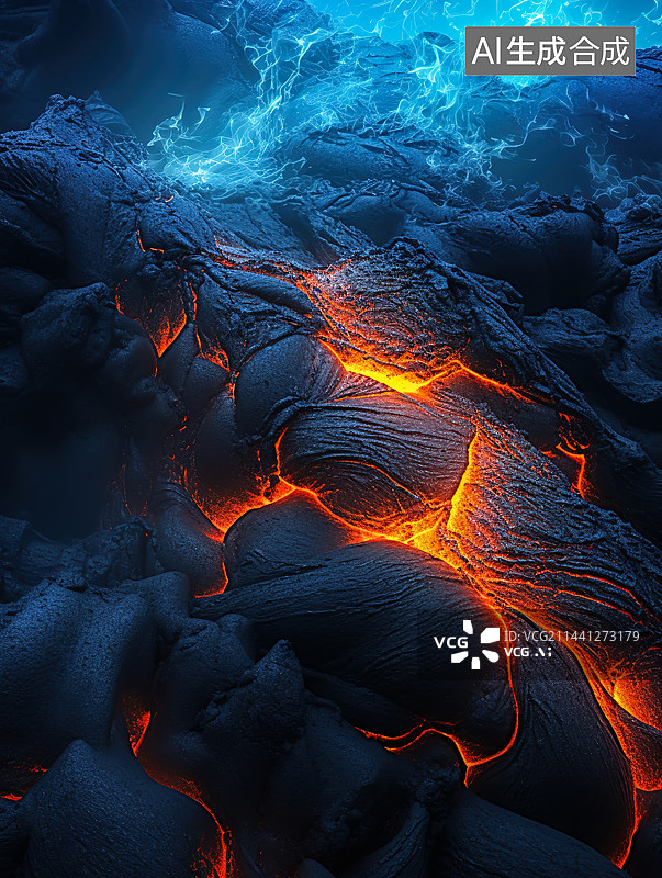 【AI数字艺术】火山喷发岩浆图片素材