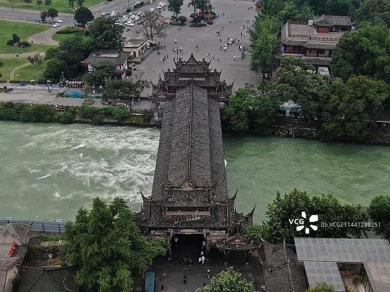 成都都江堰南桥图片素材