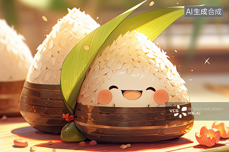 【AI数字艺术】可爱卡通拟人端午节粽子图片素材