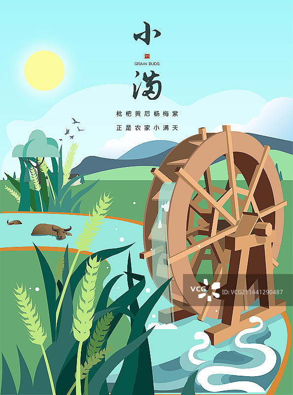 小满节气粘贴海报模版图片素材