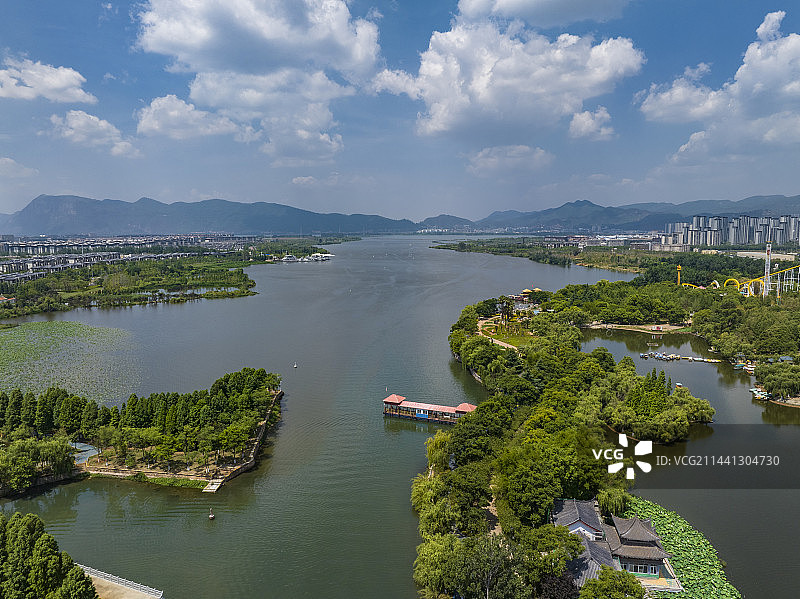 航拍昆明大观公园图片素材