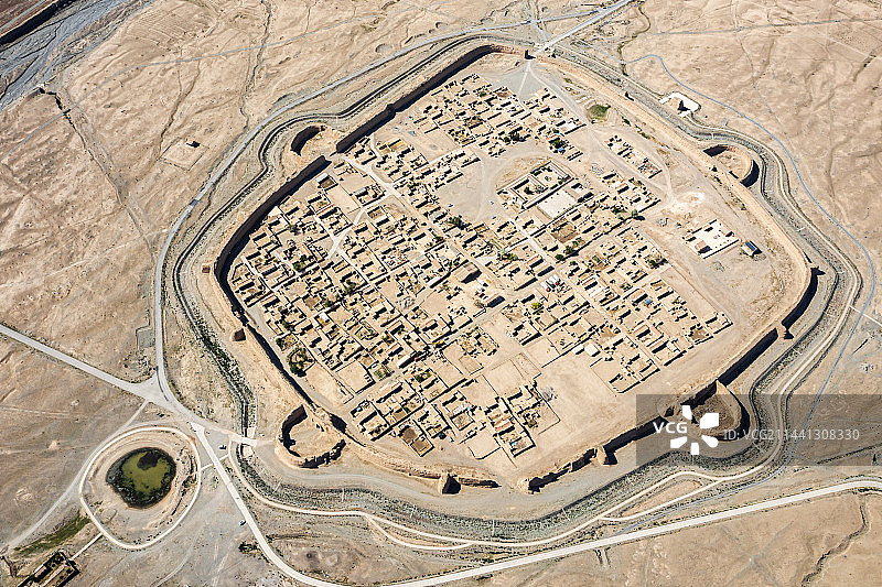 甘肃永泰古城全景航拍图片素材