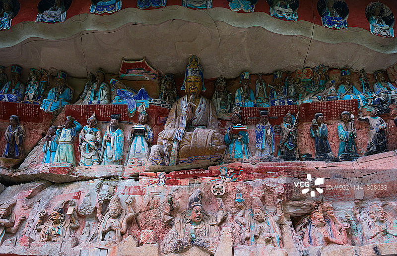 重庆大足宝顶山石刻柳本尊十炼图图片素材