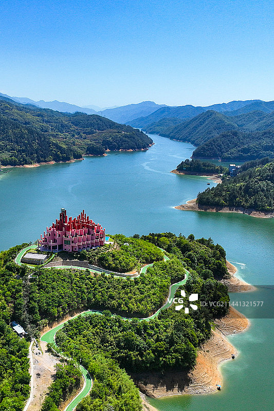 云和湖航拍图片素材