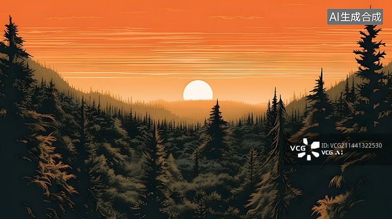 【AI数字艺术】AIGC:日落 戏剧性的夕阳 背景图片素材