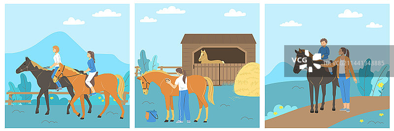 马匹扁平化素材图片素材