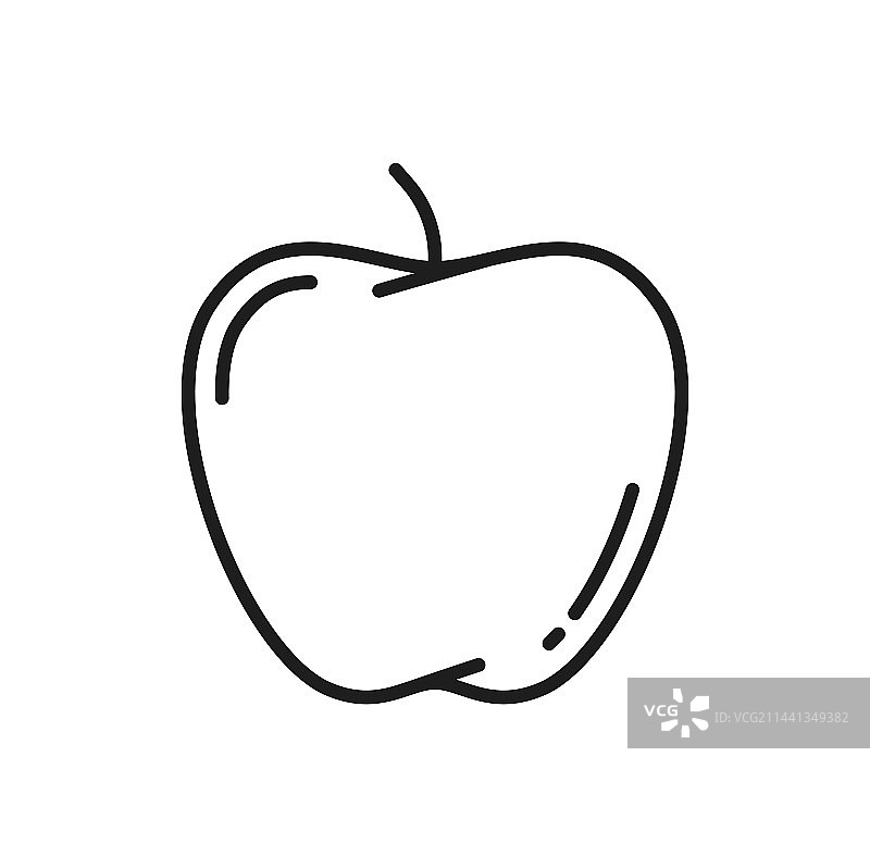 苹果素食小吃图标轮廓图片素材