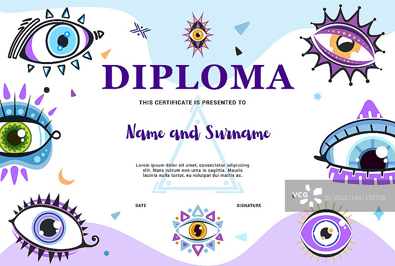 具有魔法眼的占卜文凭图片素材