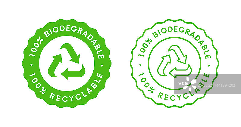 可生物降解标签设计：100%生物图片素材